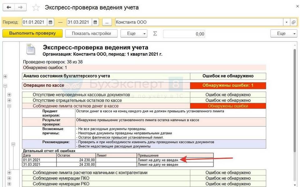 Как рассчитывается лимит кассы