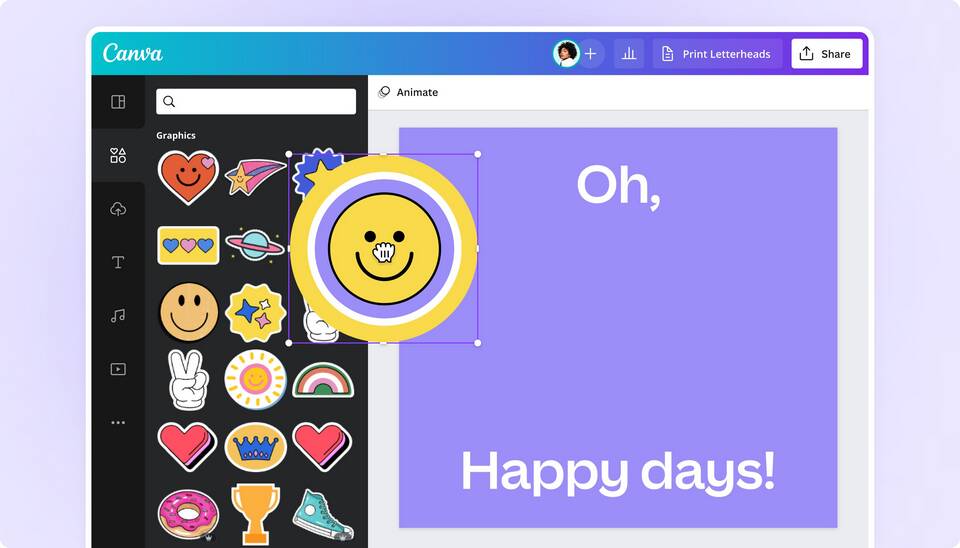 Как создать стикеры в стиле Canva