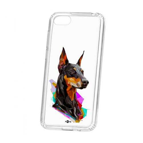 Чехол Huawei Honor 7A Kruche Print Доберман в Благо