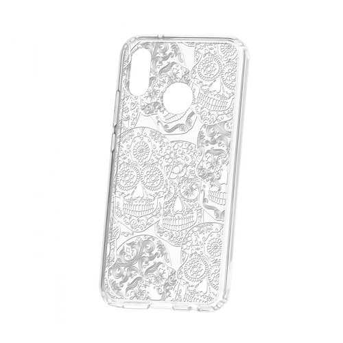 Чехол Kruche Huawei P20 Lite Print Skull White в Благо
