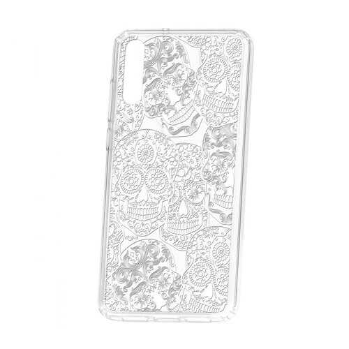 Чехол Kruche Huawei P20 Print Skull White в Благо