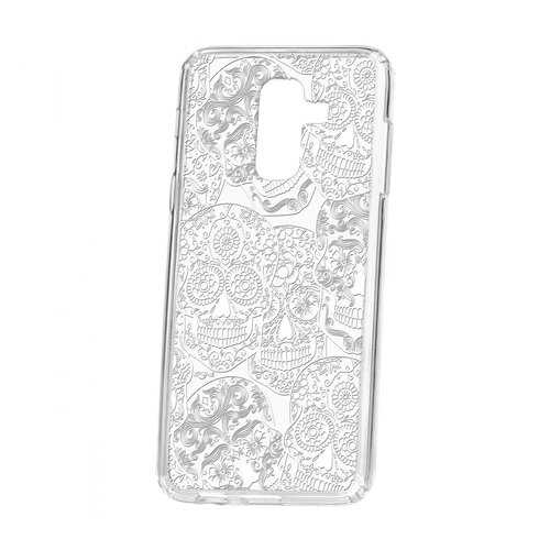 Чехол Kruche Samsung Galaxy A6 Plus (2018) A605f Print Skull White в Благо