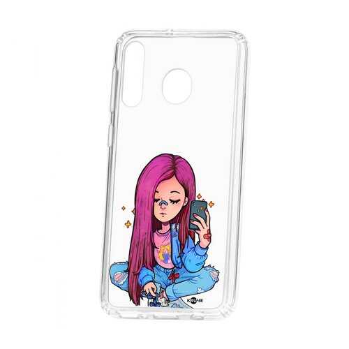 Чехол Kruche Samsung Galaxy M30 Print Pink Hair в Благо