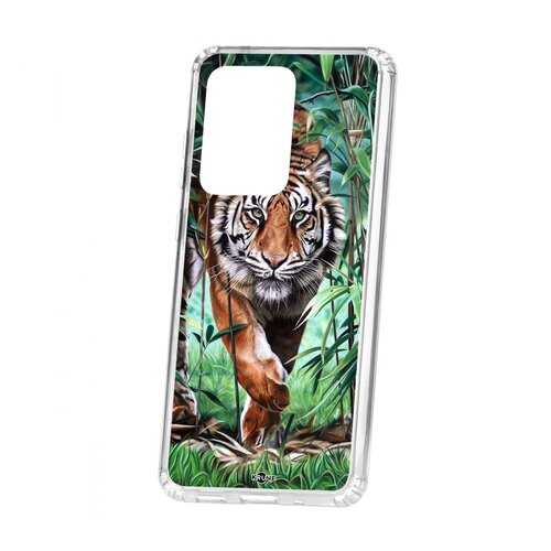 Чехол Kruche Samsung Galaxy S20 Ultra Print Крадущийся тигр в Благо