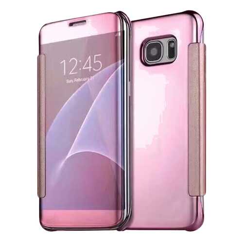 Чехол MyPads для Samsung Galaxy J1 2016 SM-J120F/H DuoS Clear View Cover Pink в Благо