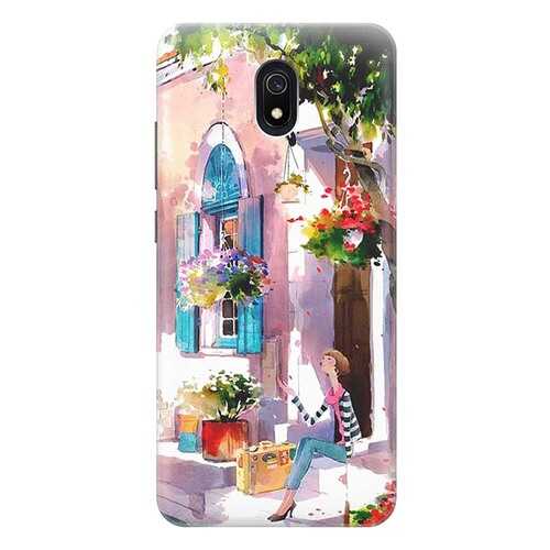 Чехол RE:PA для Xiaomi Redmi 8A с принтом Девочка на цветущей улочке в Благо