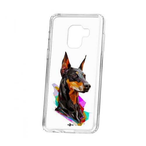 Чехол Samsung Galaxy A8 2018 (A530) Kruche Print Доберман в Благо