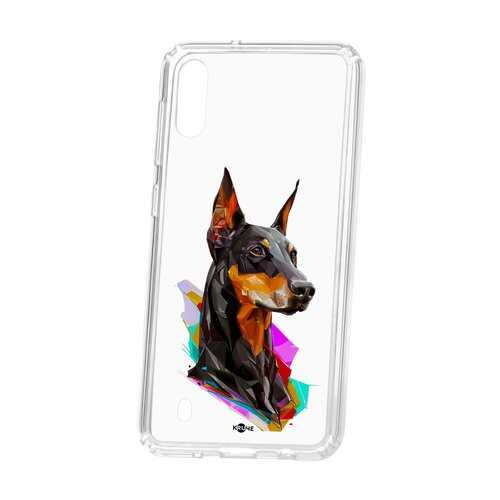 Чехол Samsung Galaxy M10 Kruche Print Доберман в Благо