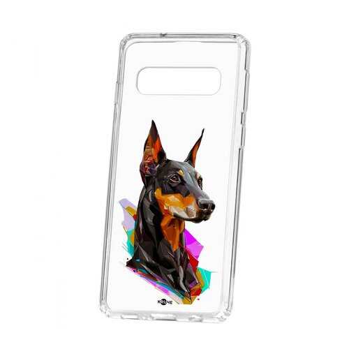 Чехол Samsung Galaxy S10 Kruche Print Доберман в Благо