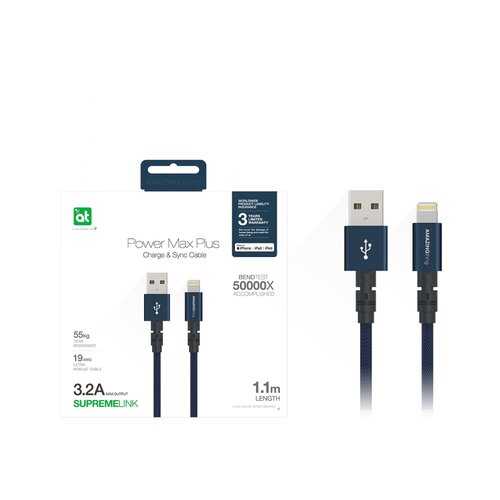 Кабель Amazingthing SupremeLink MFi Power Max Plus USB-iP Dark Blue 1.1m 3.2A в Благо