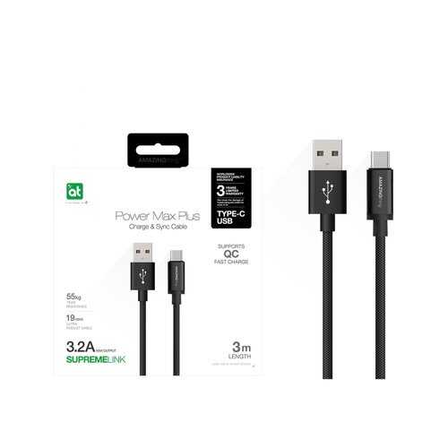 Кабель Amazingthing SupremeLink Power Max Plus USB-Type-C Black 3m 3.2A в Благо