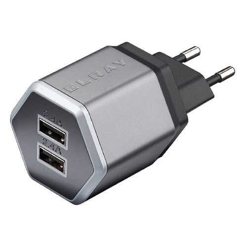 Сетевое зарядное устройство Elray 2 USB 4,8A Silver в Благо