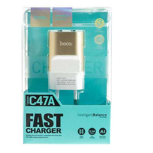Сетевое зарядное устройство Hoco C47A 2 USB 2,1A Gold в Благо