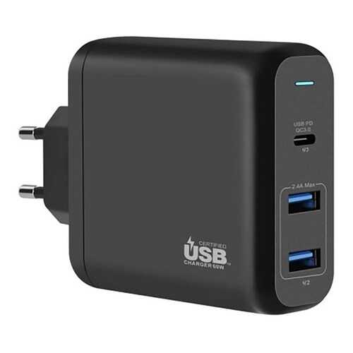 Сетевое зарядное устройство InterStep PD60W USB-C 2USB 24W Black в Благо