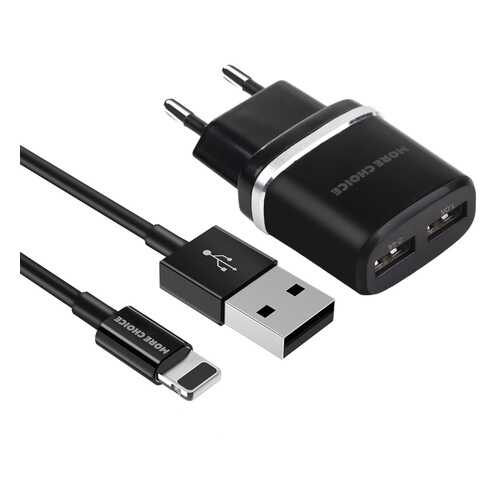 Сетевое зарядное устройство More choice NC22i Apple 8-pin 2USB 2.1A Black в Благо