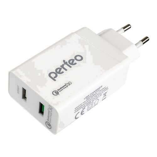 Сетевое зарядное устройство Perfeo с разъемом 2xUSB, QC3.0, белый, FAST 2 (PF_A4141) в Благо