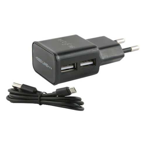Сетевое зарядное устройство Red Line 2 USB, 2.1A + MicroUSB, Black в Благо