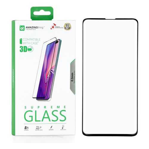 Защитное стекло AMAZINGthing SupremeGlass Full Screen 3D Black для Samsung Galaxy S10 в Благо