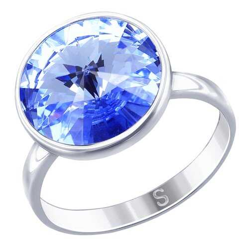 Кольцо женское SOKOLOV из серебра с синим кристаллом Swarovski 94012606 р.20 в Благо