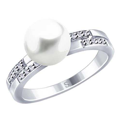 Кольцо женское SOKOLOV из серебра с жемчугом Swarovski и фианитами 94012650 р.19 в Благо