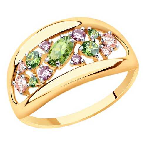 Кольцо женское SOKOLOV из золота с фианитами Swarovski 81010469 р.19.5 в Благо
