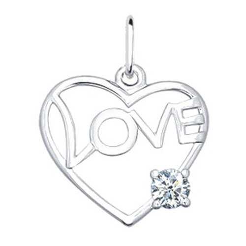 Подвеска «Love» с фианитом SOKOLOV 94030675 в Благо