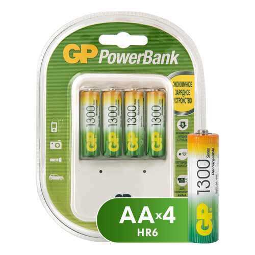 Зарядное устройство + аккумуляторы GP GPPB420GS130-2CR5 AA 4 шт. 1300 mAh в Благо