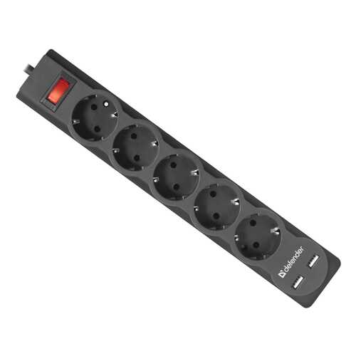 Сетевой фильтр Defender DFS 755, 5 розеток, 5 м, Black в Благо