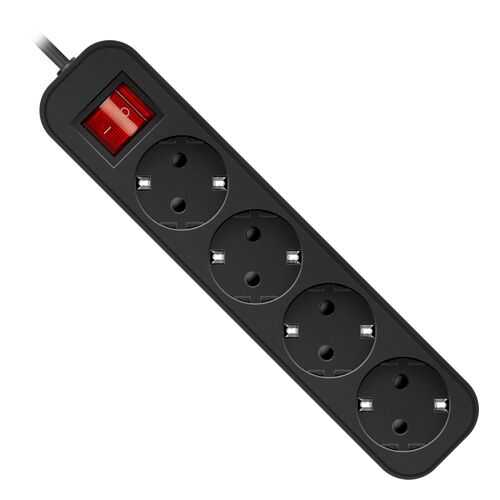 Удлинитель Defender G418, 4 розетки, 1,8 м, Black в Благо