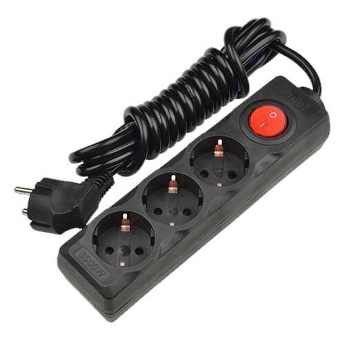 Удлинитель Uniel S-GCD3-3B, 3 розетки, 3 м, Black в Благо
